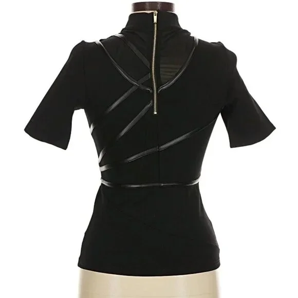 Karen Millen Black bodycon shirt, size 6 US - Picture 2 of 6